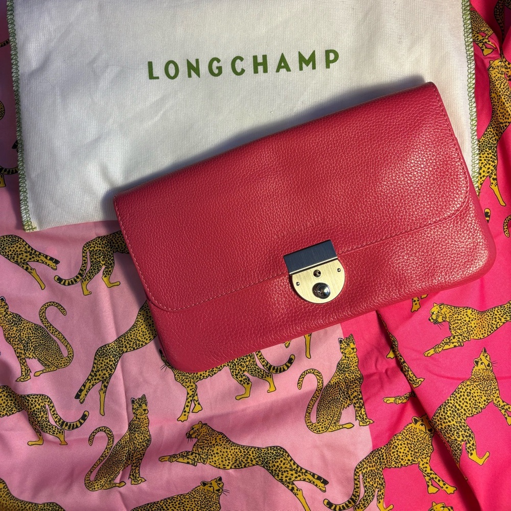 Longchamp Red Clutch Wristlet